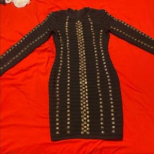 Black & Gold Fitted Dress